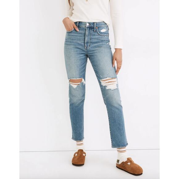 Madewell High Rise The Perfect Vintage Jeans Size 30 Distressed Casual Preppy - Picture 3 of 16